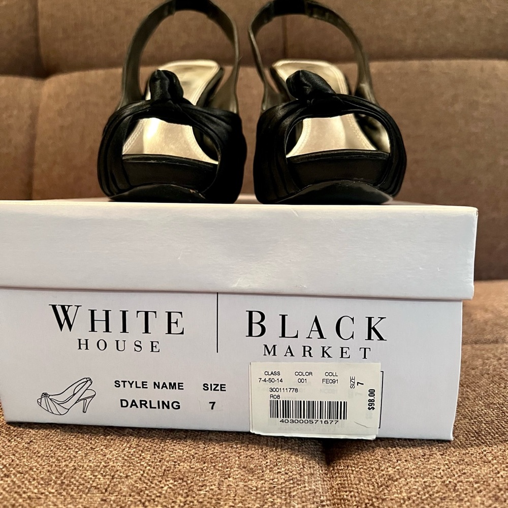 WHBM satin peep toe pumps - Picture 2 of 11